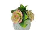 8" Capodimonte Porcelain Diffuser with Yellow and Pink Roses