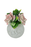 8" Capodimonte Porcelain Diffuser with White and Pink Roses