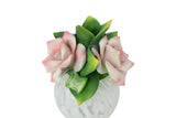 8" Capodimonte Porcelain Diffuser with White and Pink Roses