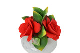 8" Capodimonte Porcelain Diffuser with Red Roses