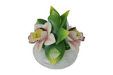 8" Capodimonte Porcelain Diffuser with Pink Orchids