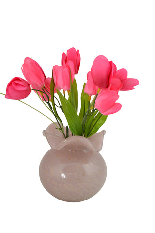 5" Pink and Gold Glass Vase Aroma Diffuser