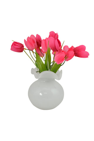 5" White Glass Vase Aroma Diffuser