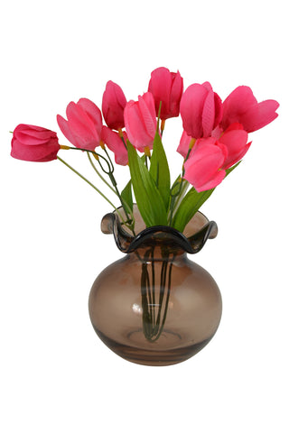5" Amber Glass Vase