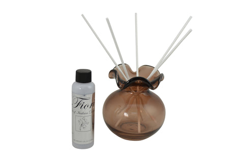 5" Amber Glass Vase Aroma Diffuser