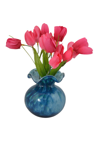5" Aqua Blue Glass Vase Aroma Diffuser