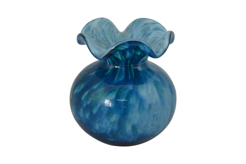 5" Aqua Blue Glass Vase
