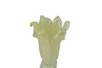 17" Inch Italian Hand Blown Murano White Glass Vase