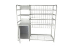 White Metal Bookshelf Storage Organizer