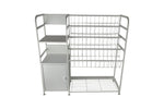 White Metal Bookshelf Storage Organizer