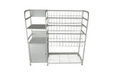 White Metal Bookshelf Storage Organizer