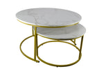 Round Nesting White Marble Coffee Tables