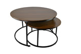 Round Nesting Brown Coffee Tables