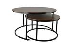 Round Nesting Brown Coffee Tables