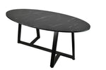 Black Oval Wooden Coffee Table