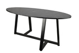 Black Oval Wooden Coffee Table