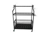 2 Tier Black Metal Garage Organizer