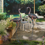 Pair of Decorative Metal Cranes for Home Garden