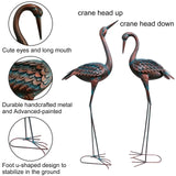 Pair of Decorative Metal Cranes for Home Garden