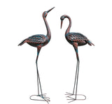 Pair of Decorative Metal Cranes for Home Garden