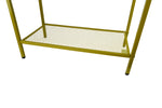 24" Gold Metal and White Marble Side Table