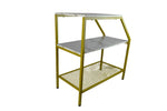 24" Gold Metal and White Marble Side Table