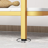 27" Gold Metal and White Marble Console Table