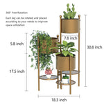 32" 3 Level Flower Pot Stand in Gold