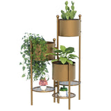 32" 3 Level Flower Pot Stand in Gold