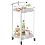 30" White 2 Tier Kitchen Cart