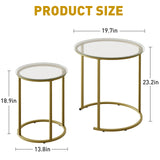 Gold Glass Top Nesting Side Tables