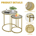 Gold Glass Top Nesting Side Tables