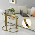 Gold Glass Top Nesting Side Tables