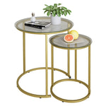 Gold Glass Top Nesting Side Tables