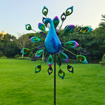 78" Peacock Wind Spinner with Light