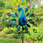 78" Peacock Wind Spinner with Light