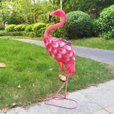 24" Metal Flamingo with Light Garden Statue