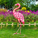 24" Metal Flamingo with Light Garden Statue