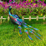 22" Peacock with Light Garden Statue