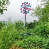 83" Pink and Blue Metal Wind Spinner