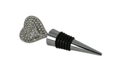 4" Metal Silver Heart Wine Bottle Stopper