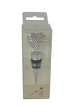 4" Metal Silver Heart Wine Bottle Stopper