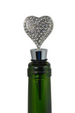 4" Metal Silver Heart Wine Bottle Stopper