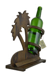 12" Brown Wooden Palm Tree Bottle Holder