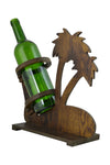 12" Brown Wooden Palm Tree Bottle Holder