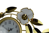 40" Gold and White Floral Wall Clock