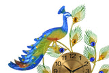 21" Inch Metal Peacock Mantel Clock