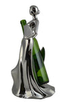 14" Polished Silver Lady In Dress Bottle Holder