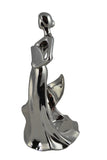 14" Polished Silver Lady In Dress Bottle Holder