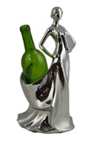 14" Polished Silver Lady In Dress Bottle Holder